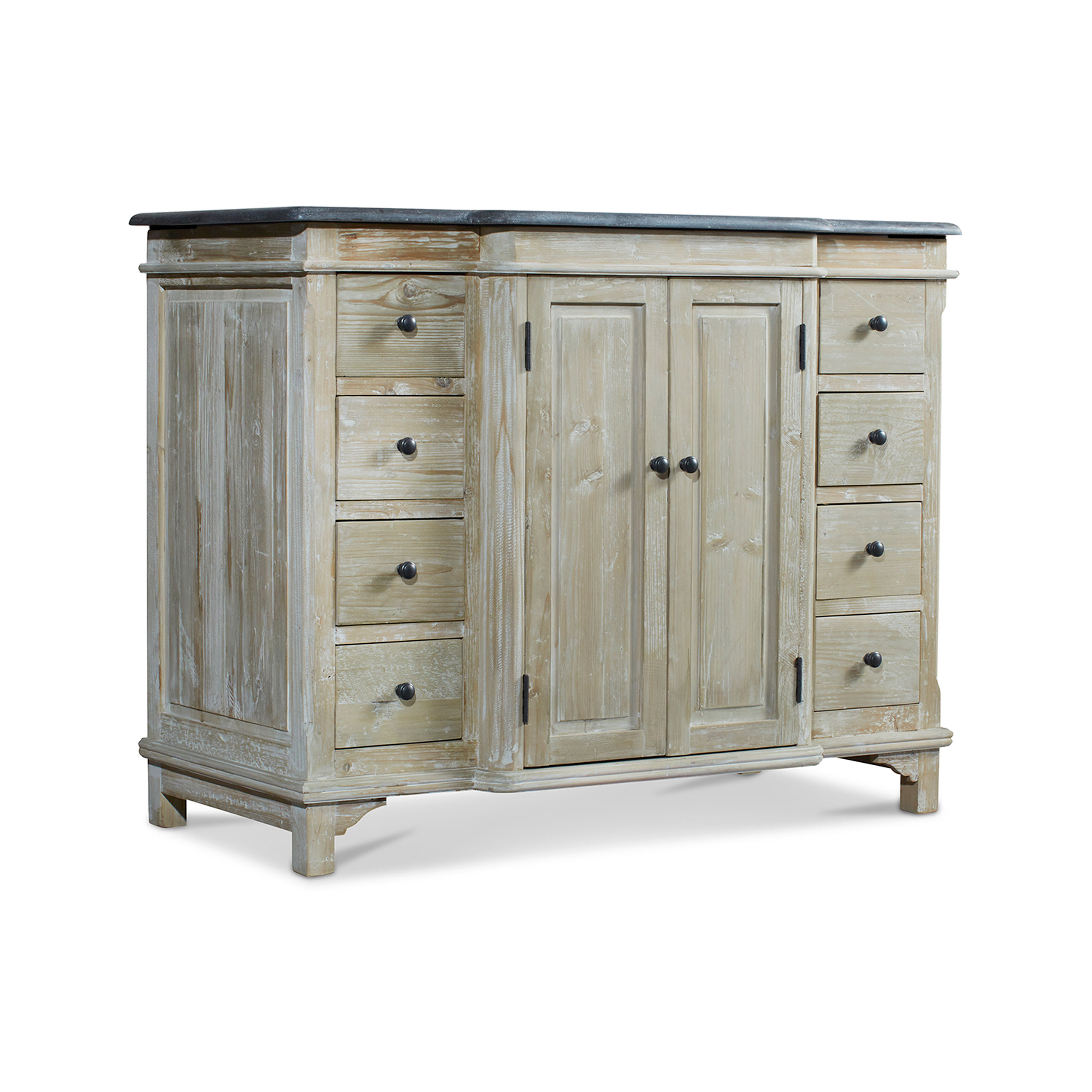 46" Handcrafted Reclaimed Pine Solid Wood Single Bath Vanity- WASH Finish 