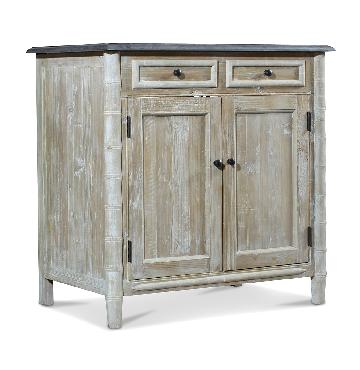 36" Reclaimed Pine Dorset Single Bath Vanity Wash Finish with Natural Blue Stone Top