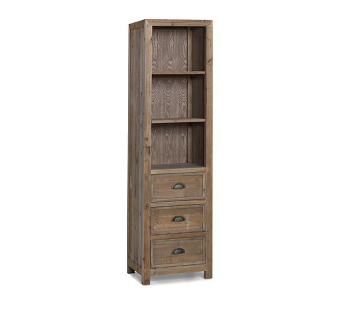 75 inch Distressed Linen Cabinet Rustic Finish