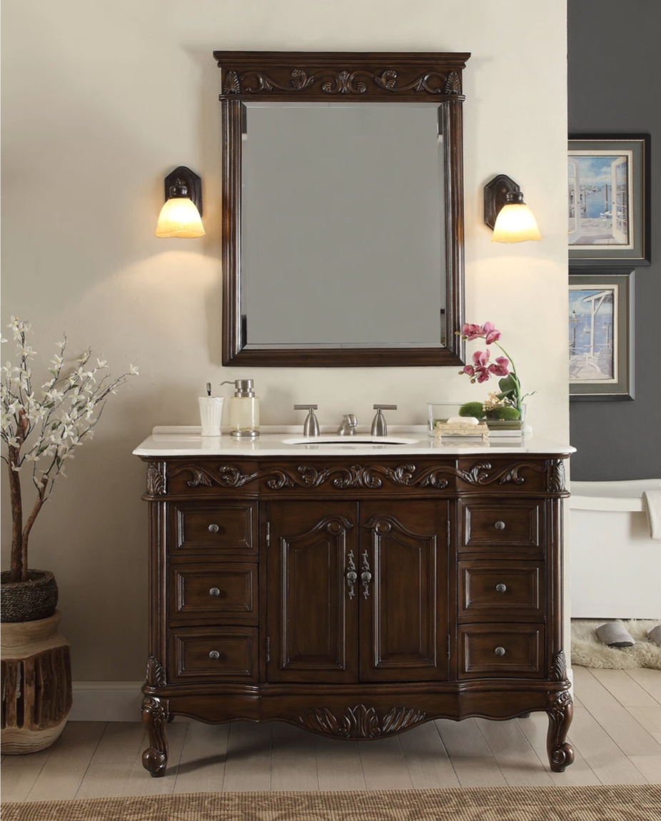 42 inch Adelina Traditional Style Antique Bathroom Vanity