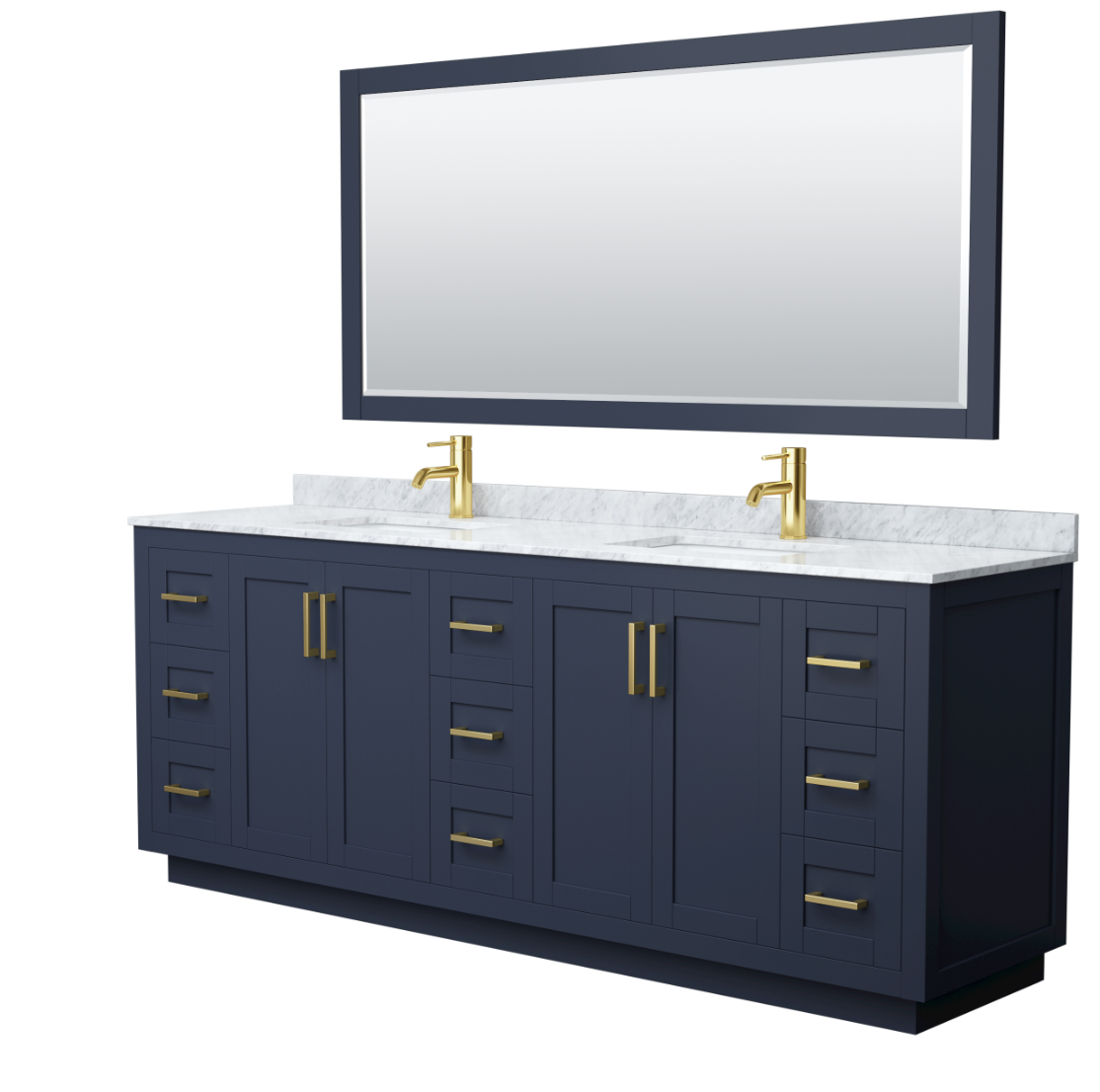 84" Double Bathroom Vanity in 4 color options, 3 Countertop options, and 3 hardware options 