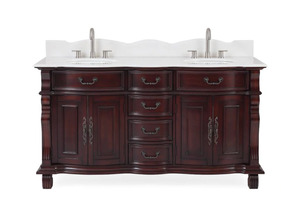 64" Timeless Classic Style Double Sink Bathroom Vanity