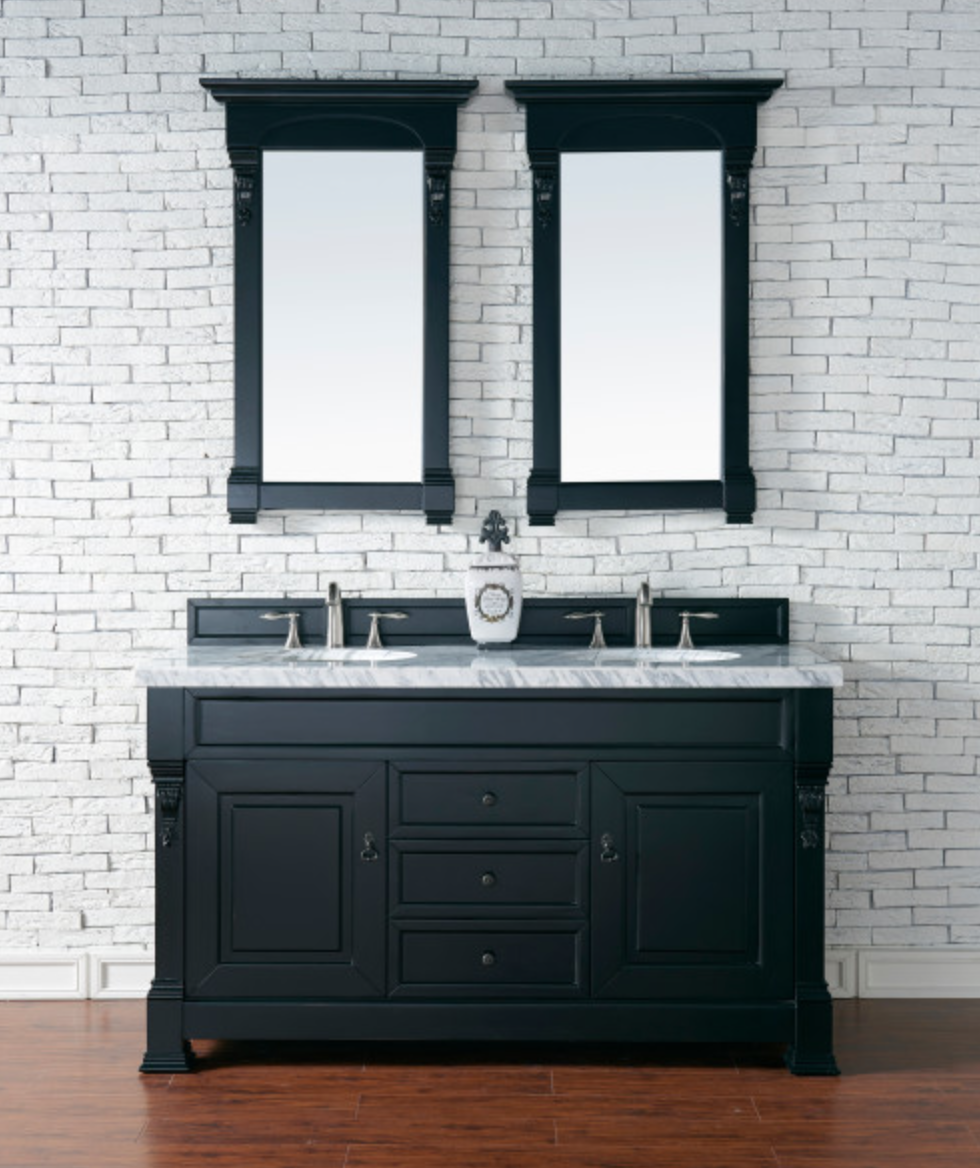 James Martin Brookfield Collection 60" Double Vanity, Antique Black
