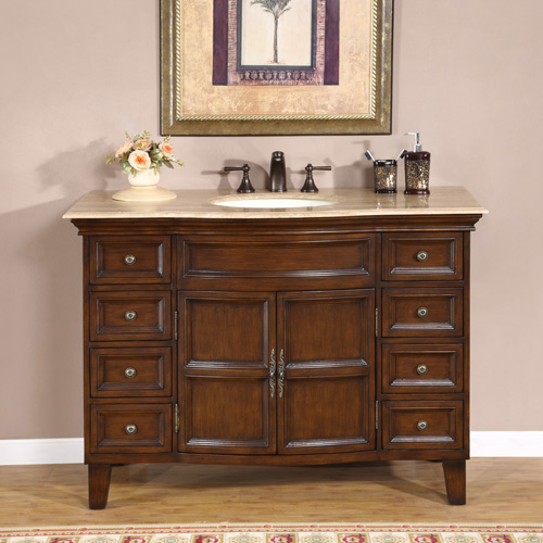 Accord Traditional 48 inch Bathroom Vanity Baltic Brown Top