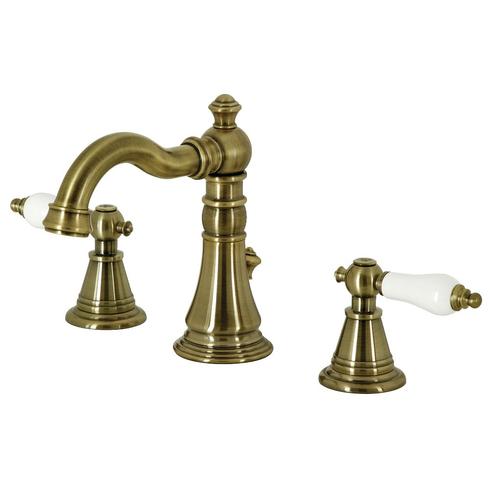 Widespread Bathroom Faucet Antique Brass with Brass Pop Up and 6 Finish Options