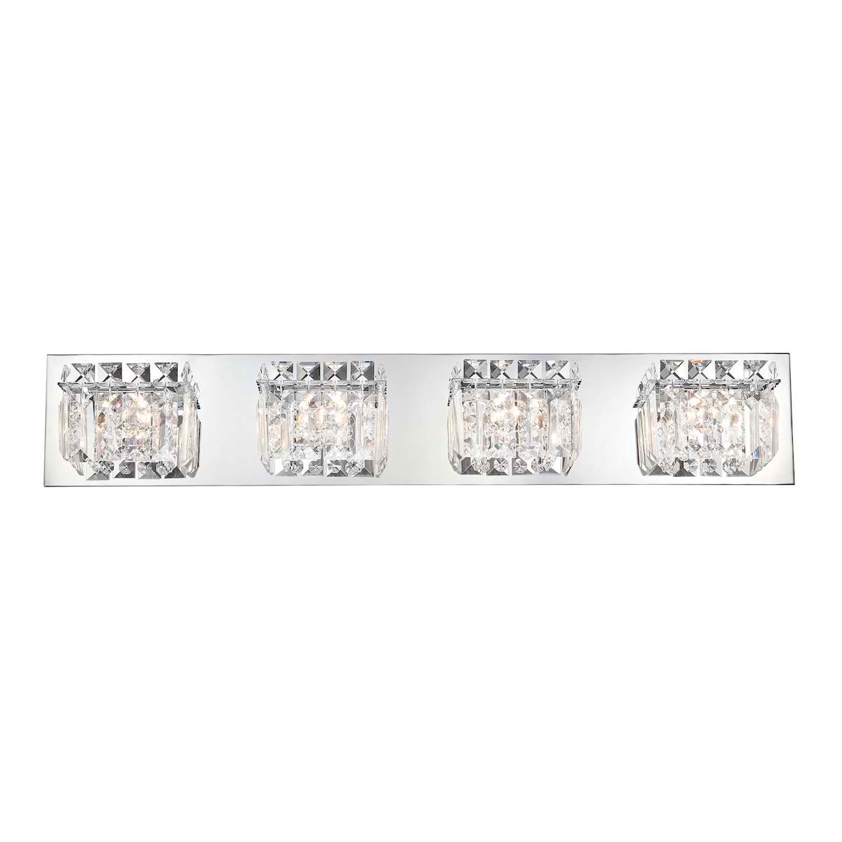 Crown Vanity - 4 Light Clear Crystal glass/ Chrome finish