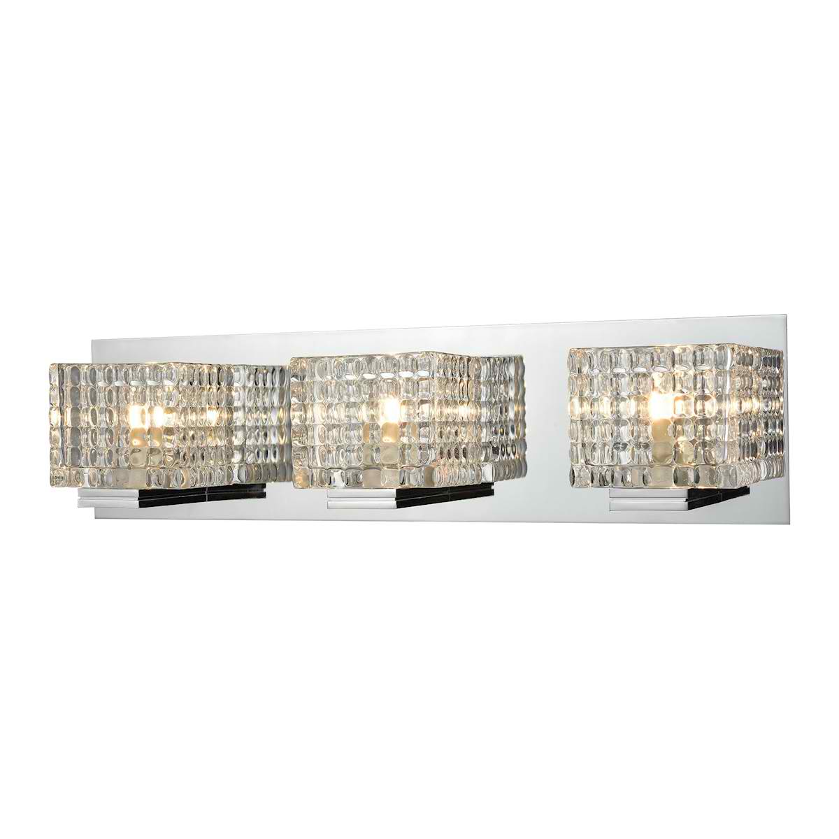3 Light Vanity in Chrome and Clear Glass