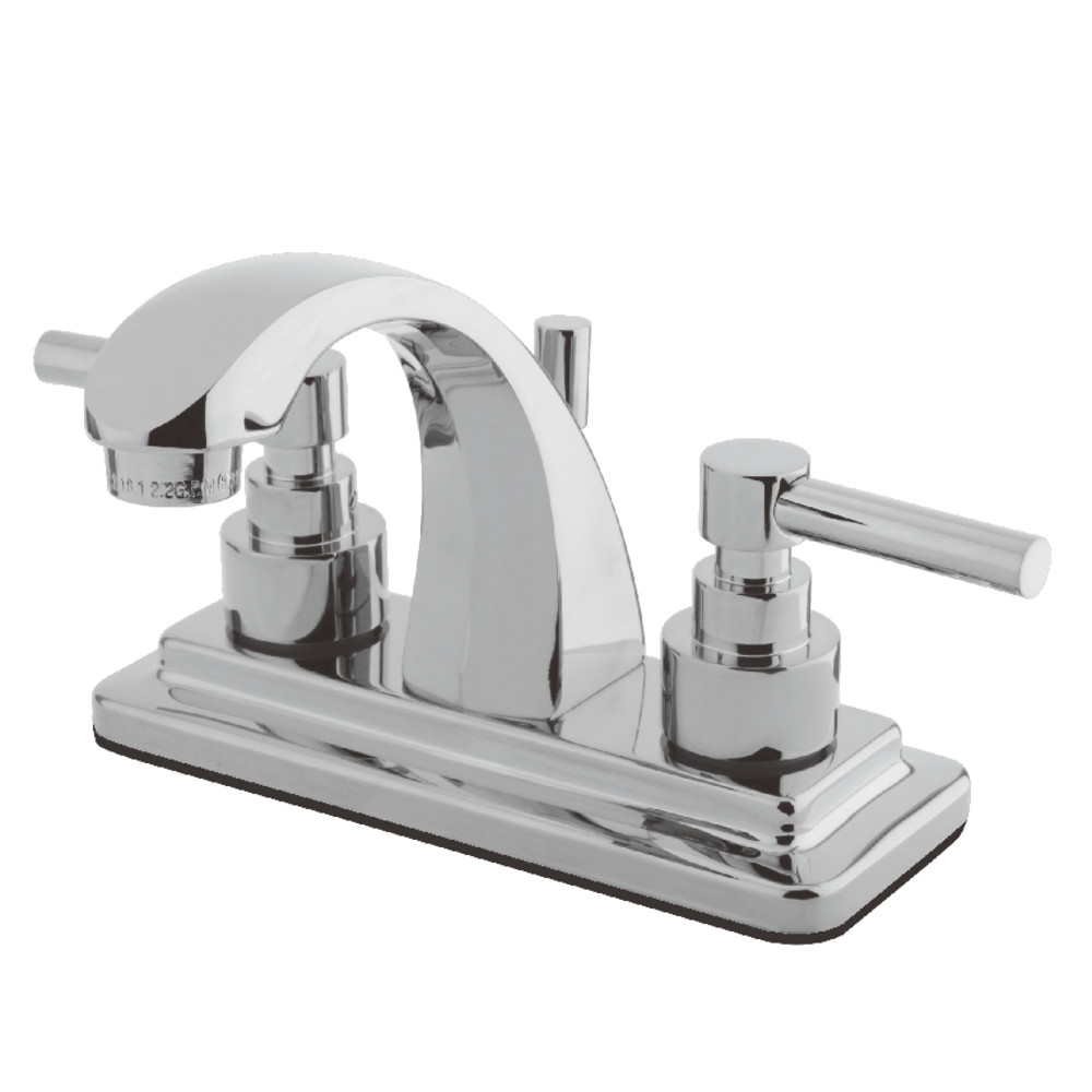 Double-Handle 4" Centerset Bathroom Faucet Polished Chrome Finish with Brass Pop-Up