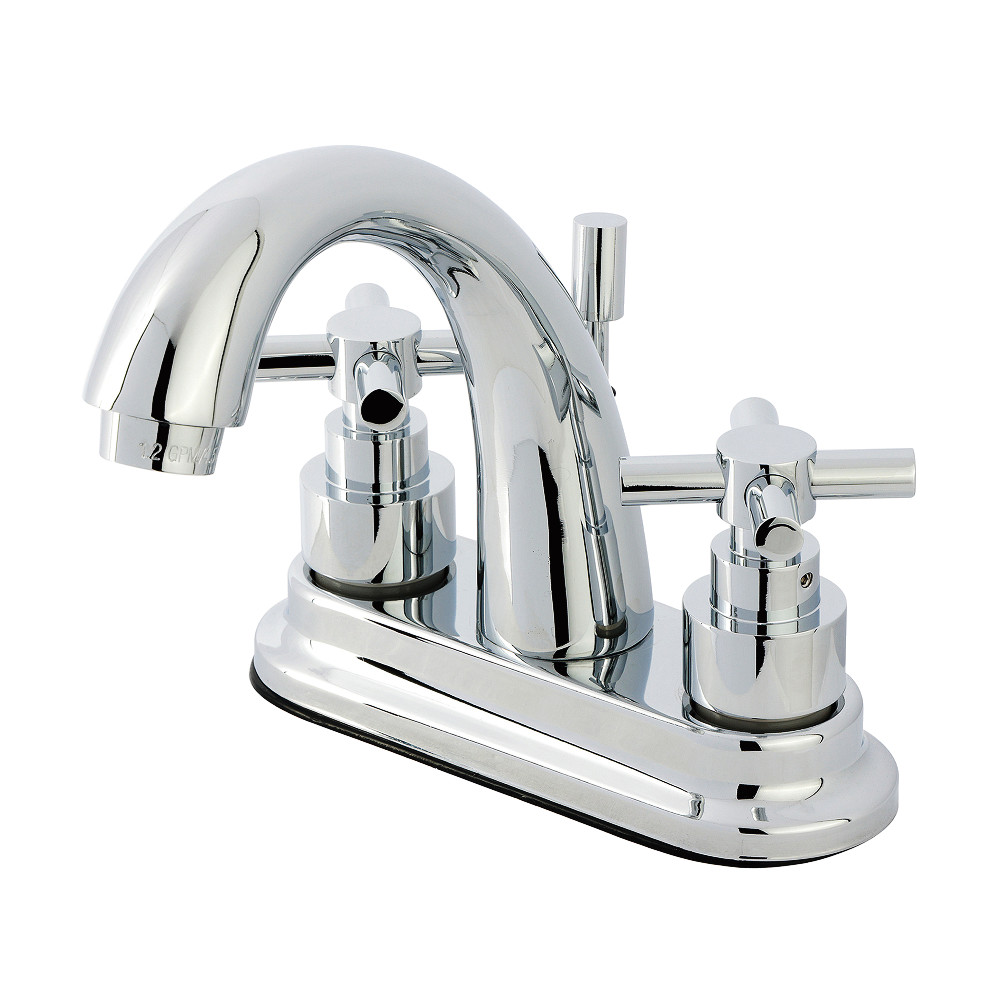 Double Handle 4" Centerset Bathroom Faucet Polished Chrome with Brass Pop-Up, and 2 Finish Options