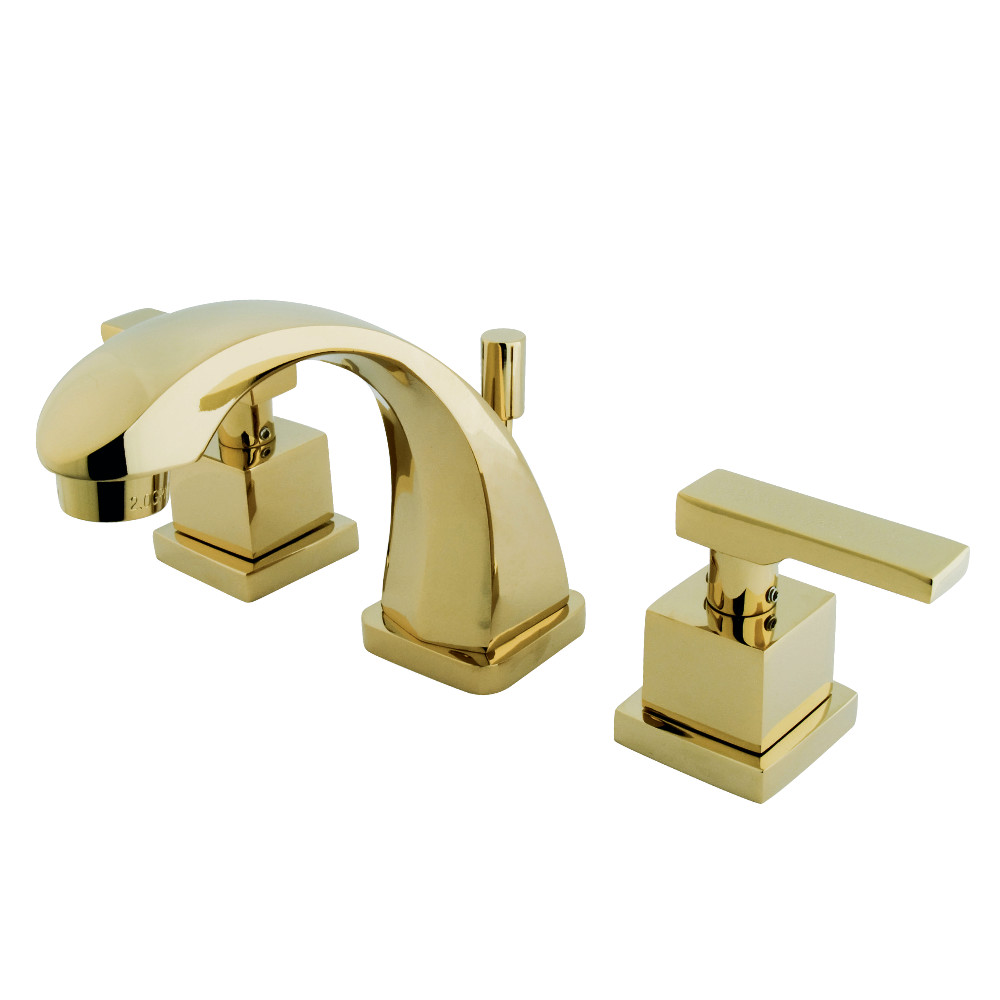 Widespread Bathroom Faucet with Brass Pop-Up, Polished Brass Finish