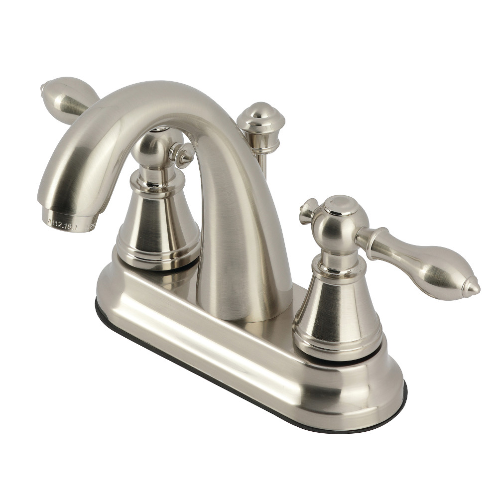 Double Handle 3 Hole Deck Mount 4-Inch Centerset Bathroom Faucet with Pop-Up Drain, Brushed Nickel with 3 Finish Options