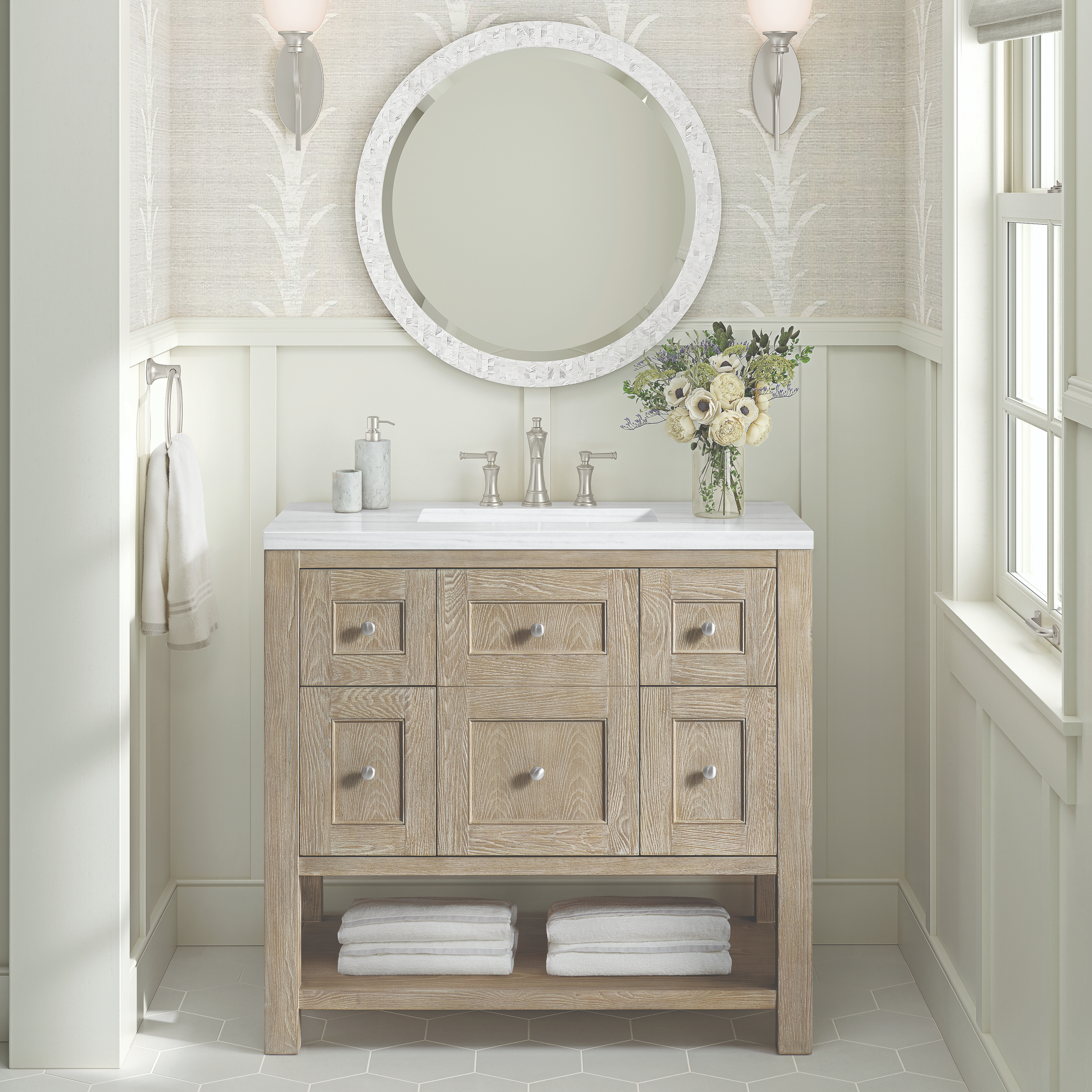 James Martin Breckenridge 36" Single Vanity, Whitewashed Oak