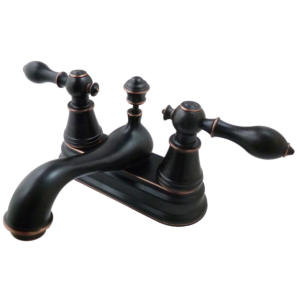 Double Handle 4" Centerset Bathroom Faucet with Pop-Up Drain, Naples Bronze with 2 Finish Options Double Handle 4" Centerset Bathroom Faucet with Pop-Up Drain, Naples Bronze with 2 Finish Options