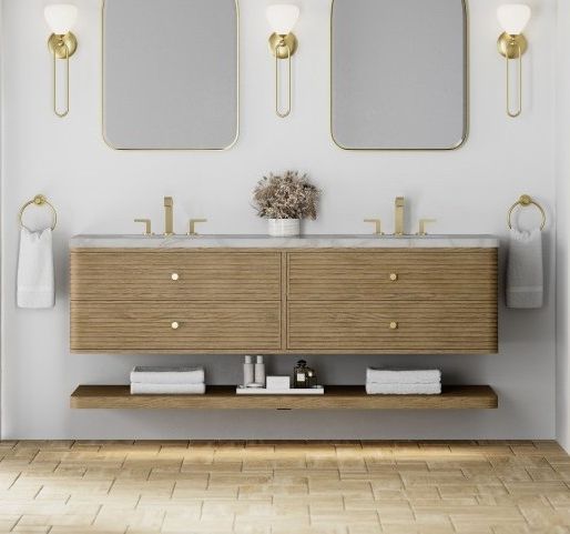 James Martin 72" Double Vanity Cabinet, Dune Mist, Base only with Countertop Options