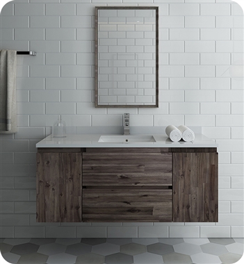 48" Wall Hung Modern Bathroom Vanity with Mirror
