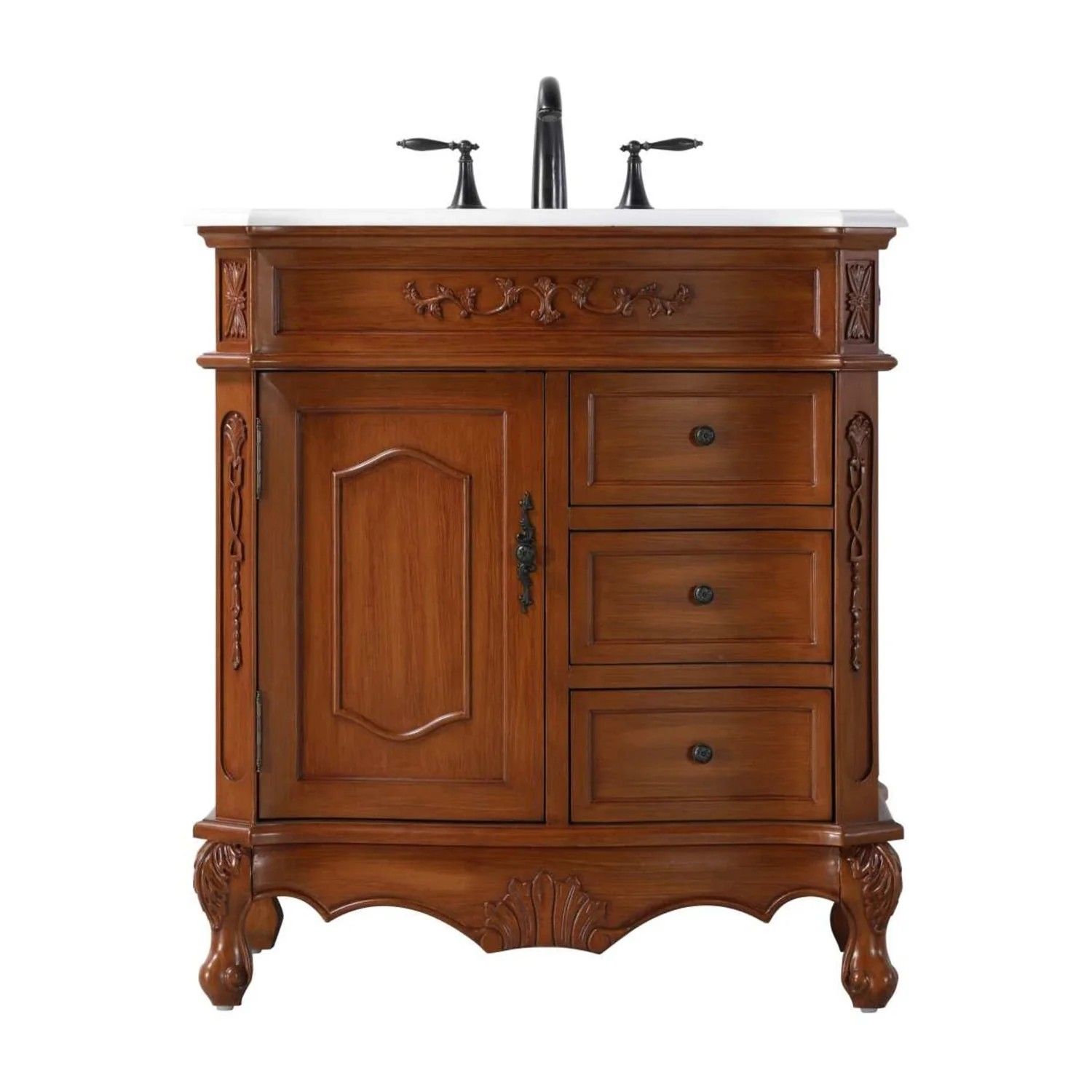 Adelina 32" Single Bathroom Vanity in Teak Finish