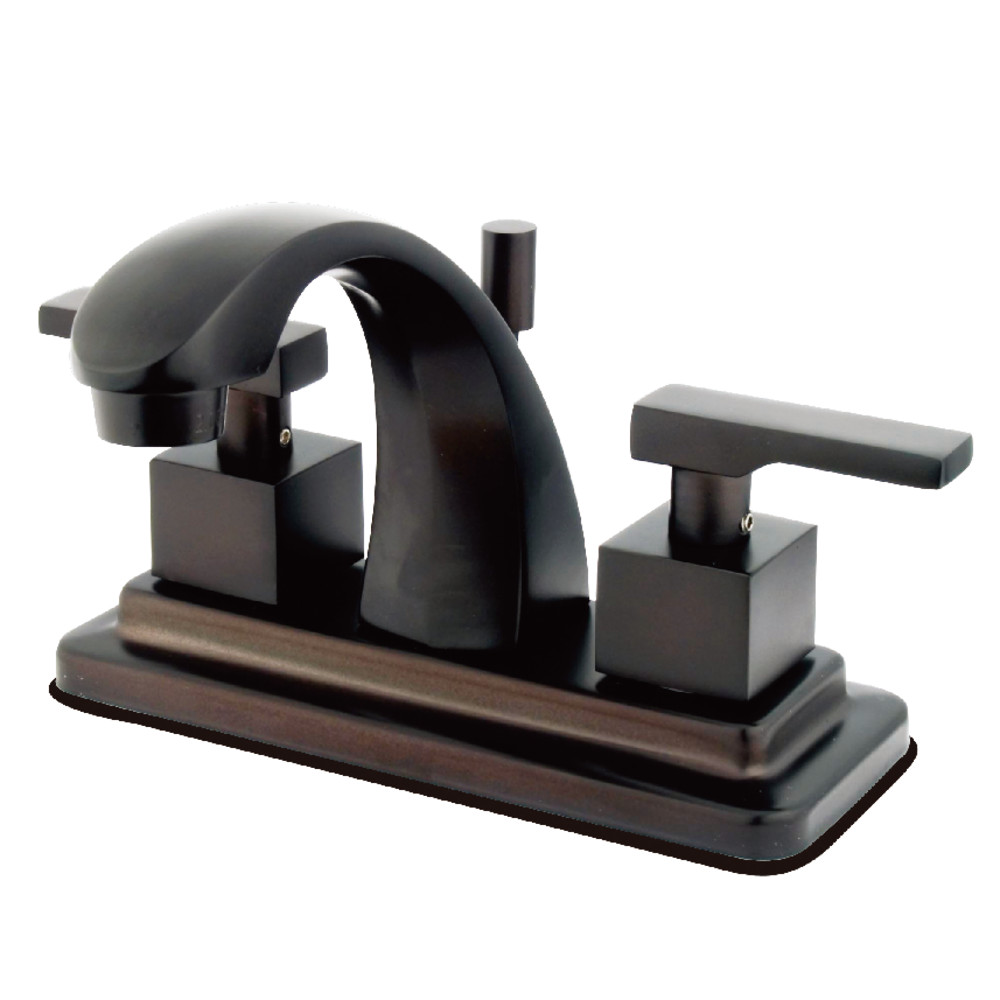 Double-Handle 3-Hole Deck Mount 4-Inch Centerset Bathroom Faucet with Brass Pop-Up, Oil Rubbed Bronze with 3 Finish Options Double-Handle 3-Hole Deck Mount 4-Inch Centerset Bathroom Faucet with Brass Pop-Up, Oil Rubbed Bronze with 3 Finish Options
