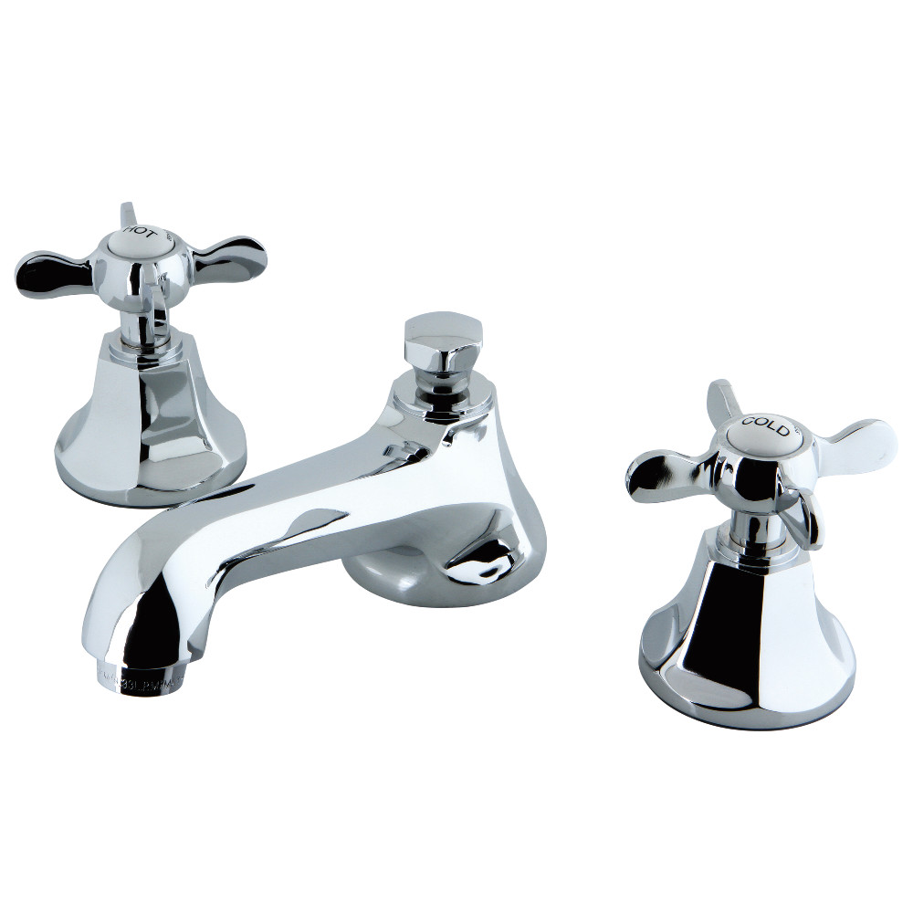 Widespread Bathroom Faucet with Brass Pop-Up, Polished Chrome with 8 Finish Options