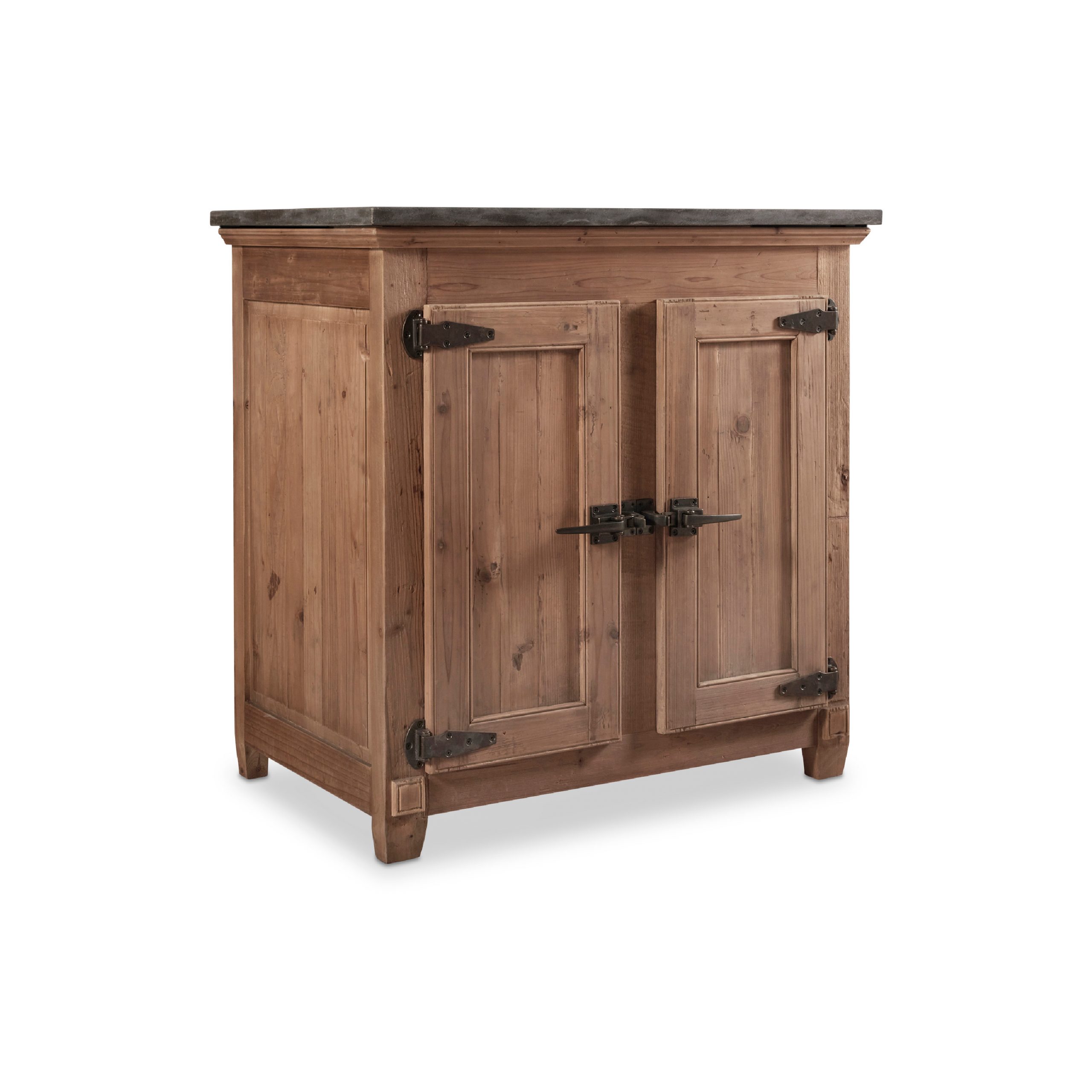 36" Handcrafted Reclaimed Pine Solid Wood Single Bath Vanity Natural Finish