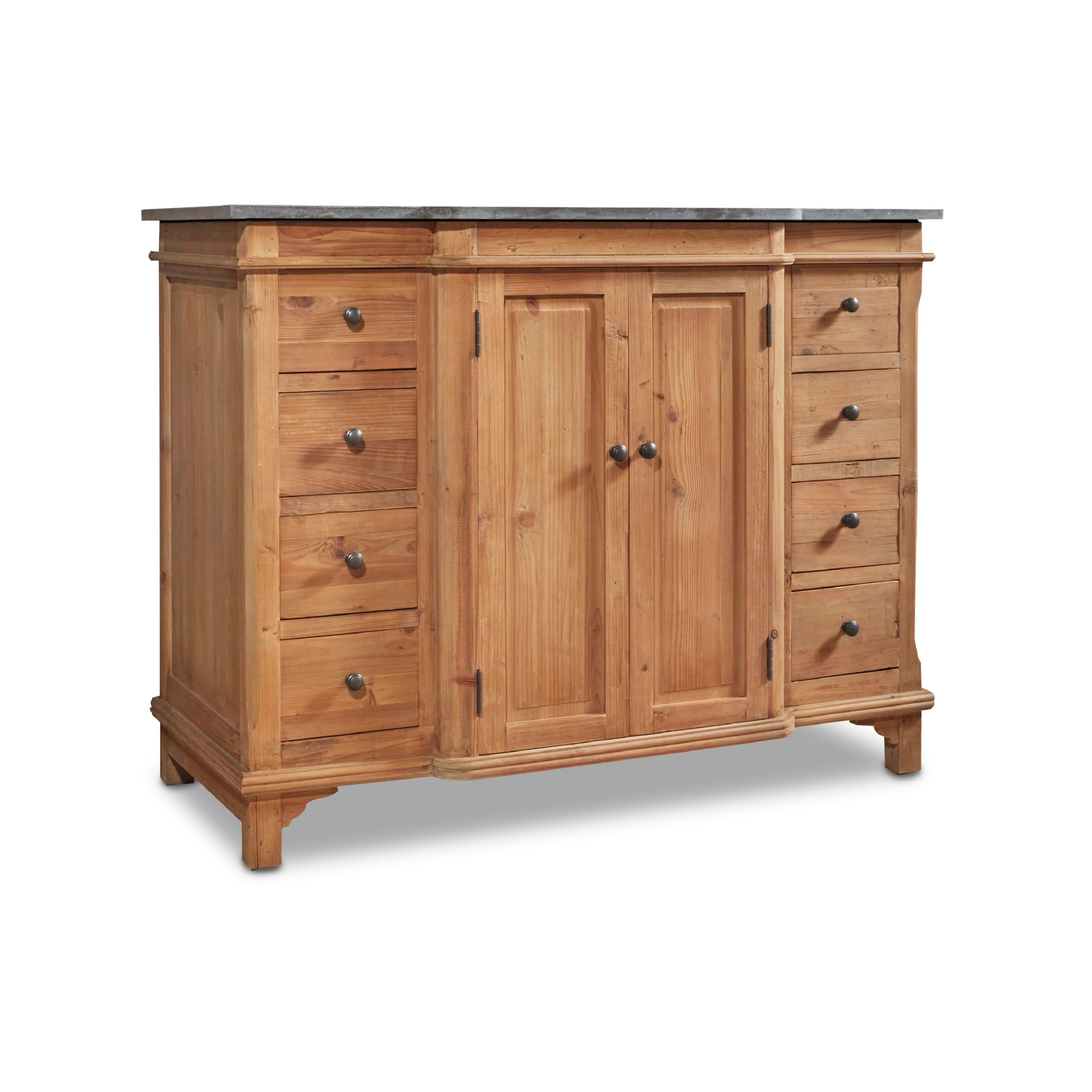 46" Handcrafted Reclaimed Pine Solid Wood Single Bath Vanity Natural Pine Finish