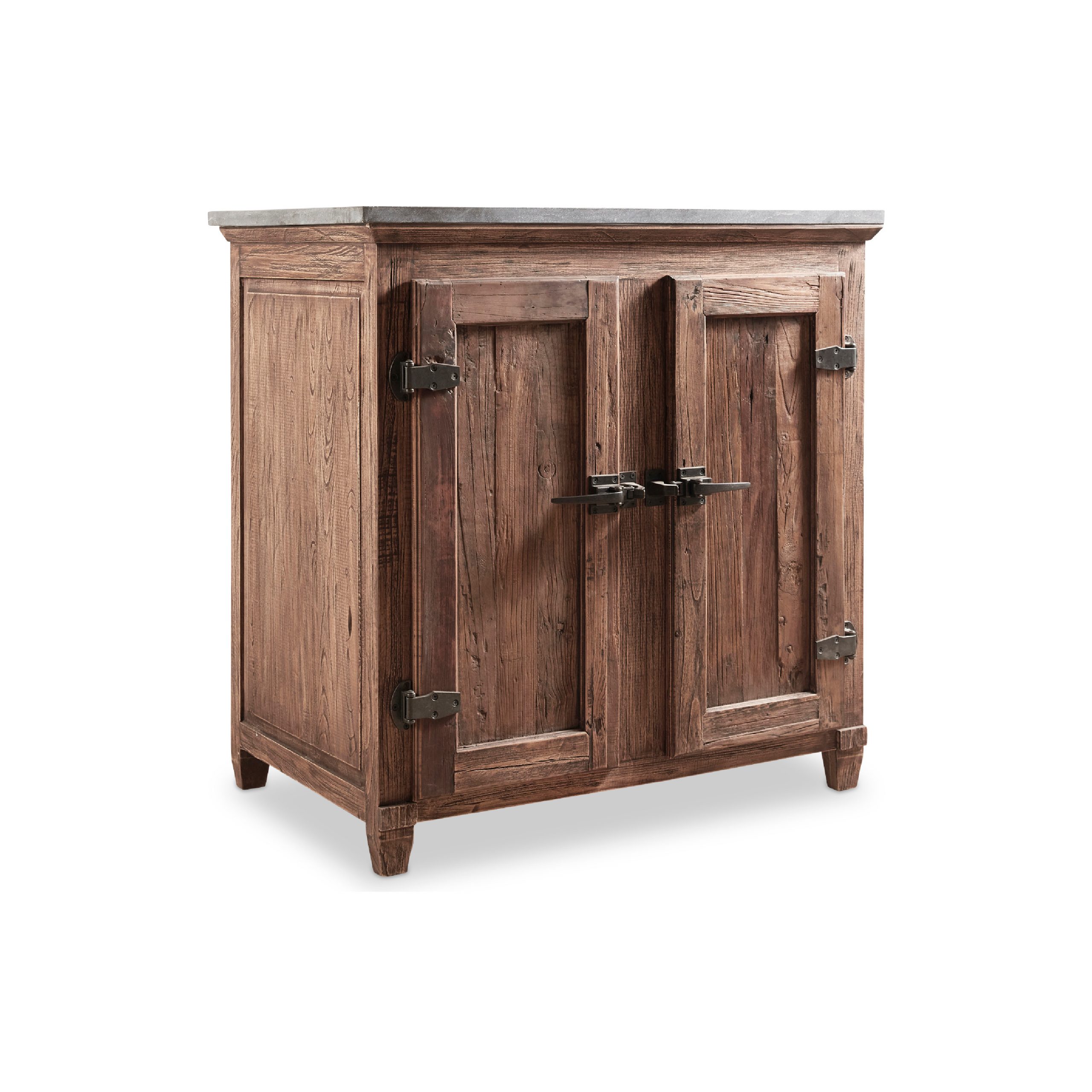 36" Handcrafted Reclaimed Elm Solid Wood Single Bath Vanity Natural Finish
