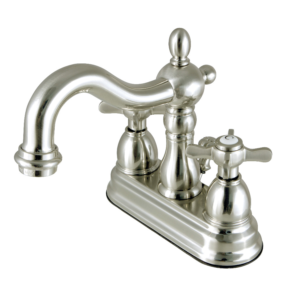 Double Handle 4" Centerset Bathroom Faucet Polished Brass with Pop-Up Drain, with 4 Finish Options Double Handle 4" Centerset Bathroom Faucet Polished Brass with Pop-Up Drain, with 4 Finish Options