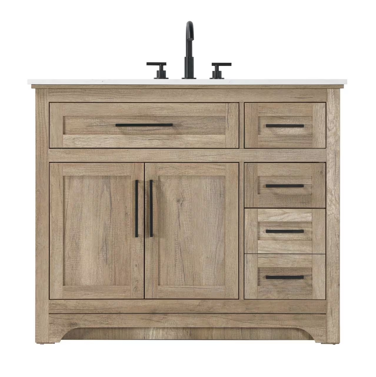 Modern Fitting 42" Single Bathroom Vanity in Natural Oak Finish 