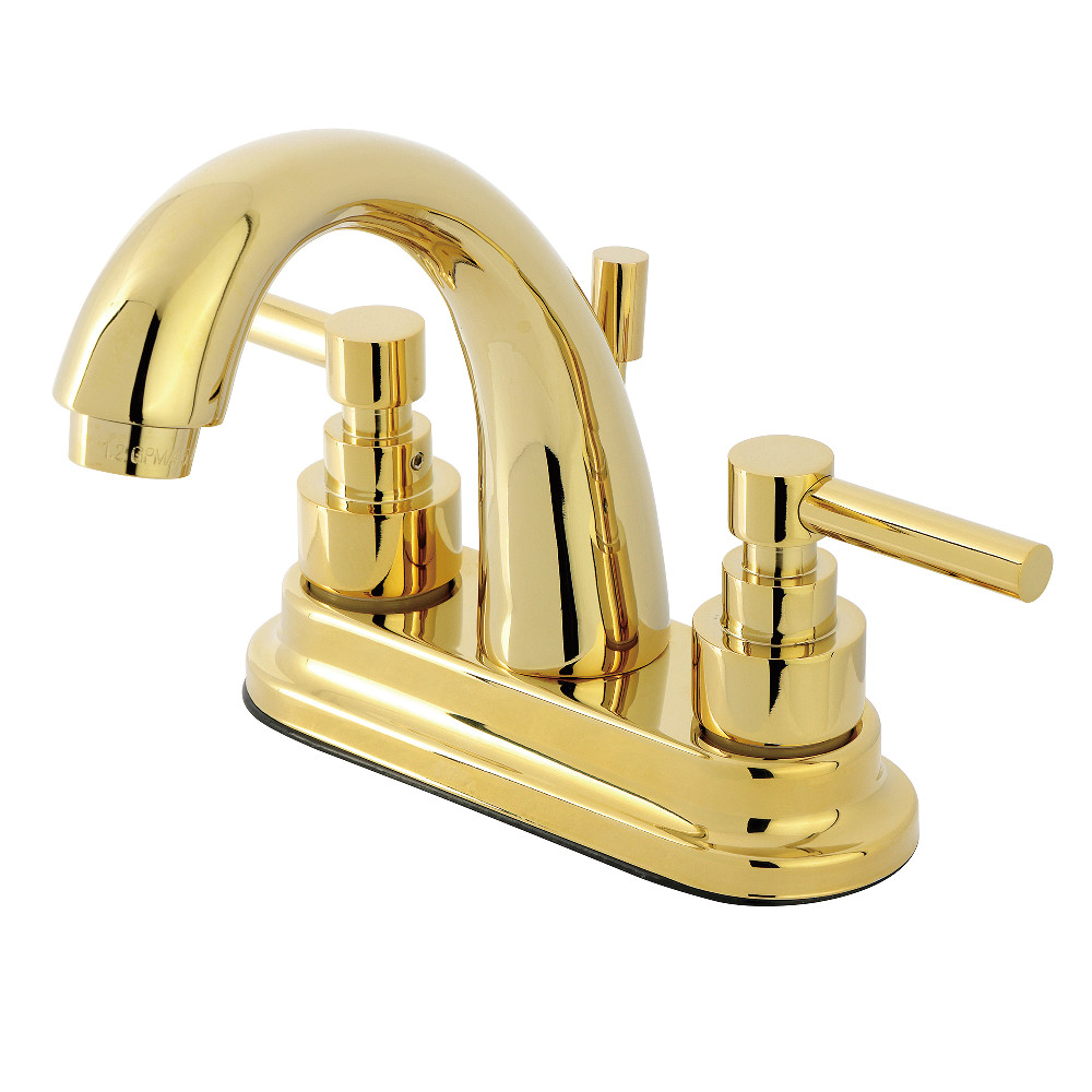 Double Handle 3 Hole Deck Mount 4-Inch Centerset Bathroom Faucet with Brass Pop-Up, Polished Brass Finish