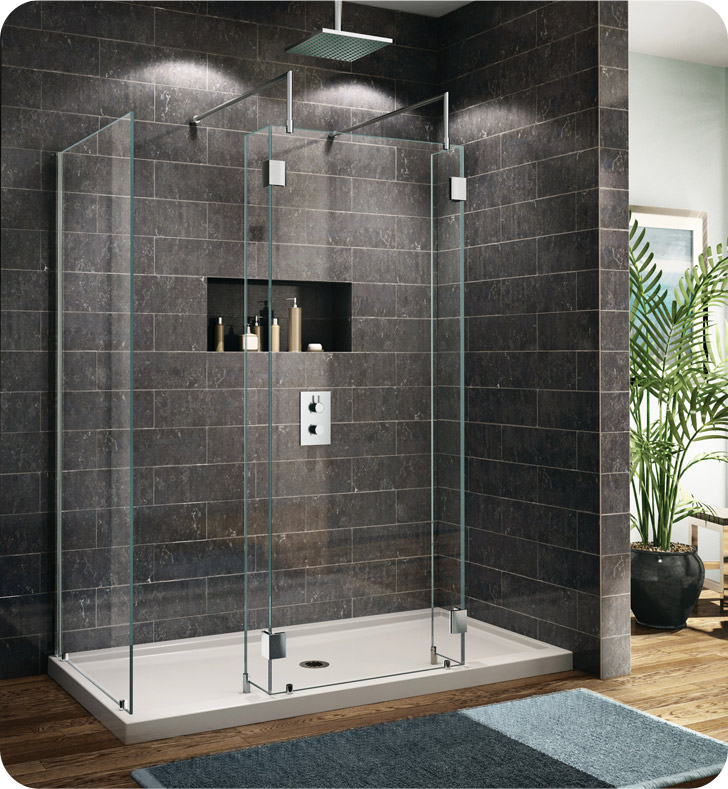 Fleurco Evolution 6' Walk in Shower Enclosure with 2 Side Glass Panels