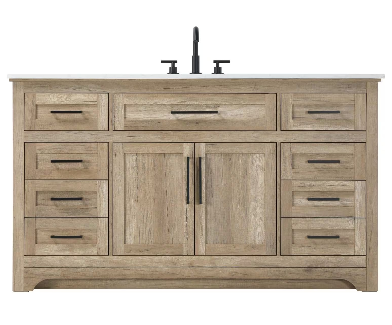 Modern Fitting 60" Single Bathroom Vanity in Natural Oak Finish