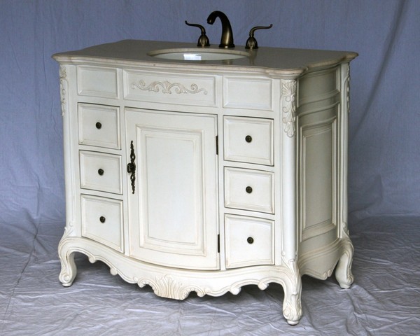 Bathroom Vanities By Size 37 42 Inches, Modetti Provence 38 Inch Single Sink Bathroom Vanity With Marble Top