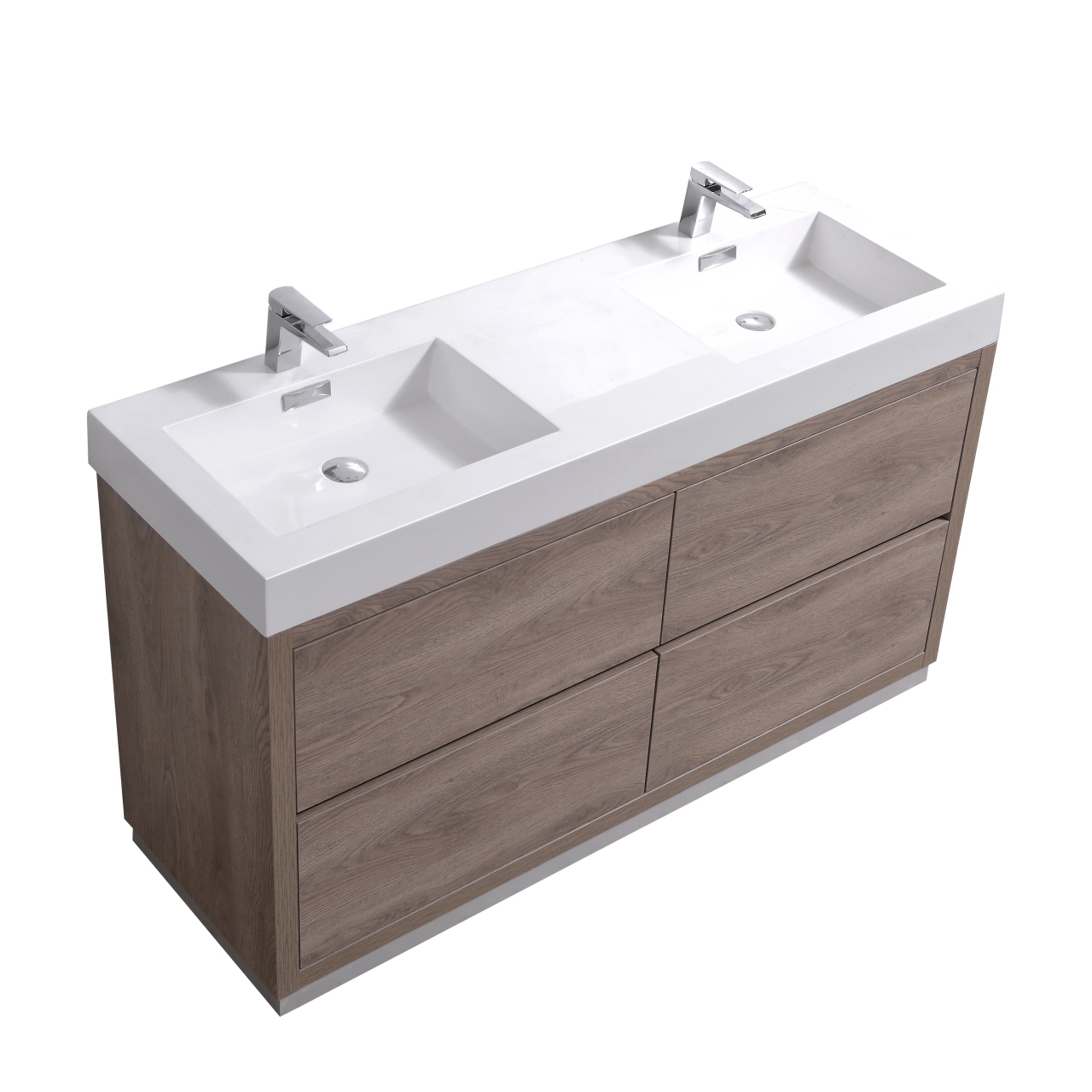 Modern Lux 60" Double  Sink Butternut Free Standing Modern Bathroom Vanity