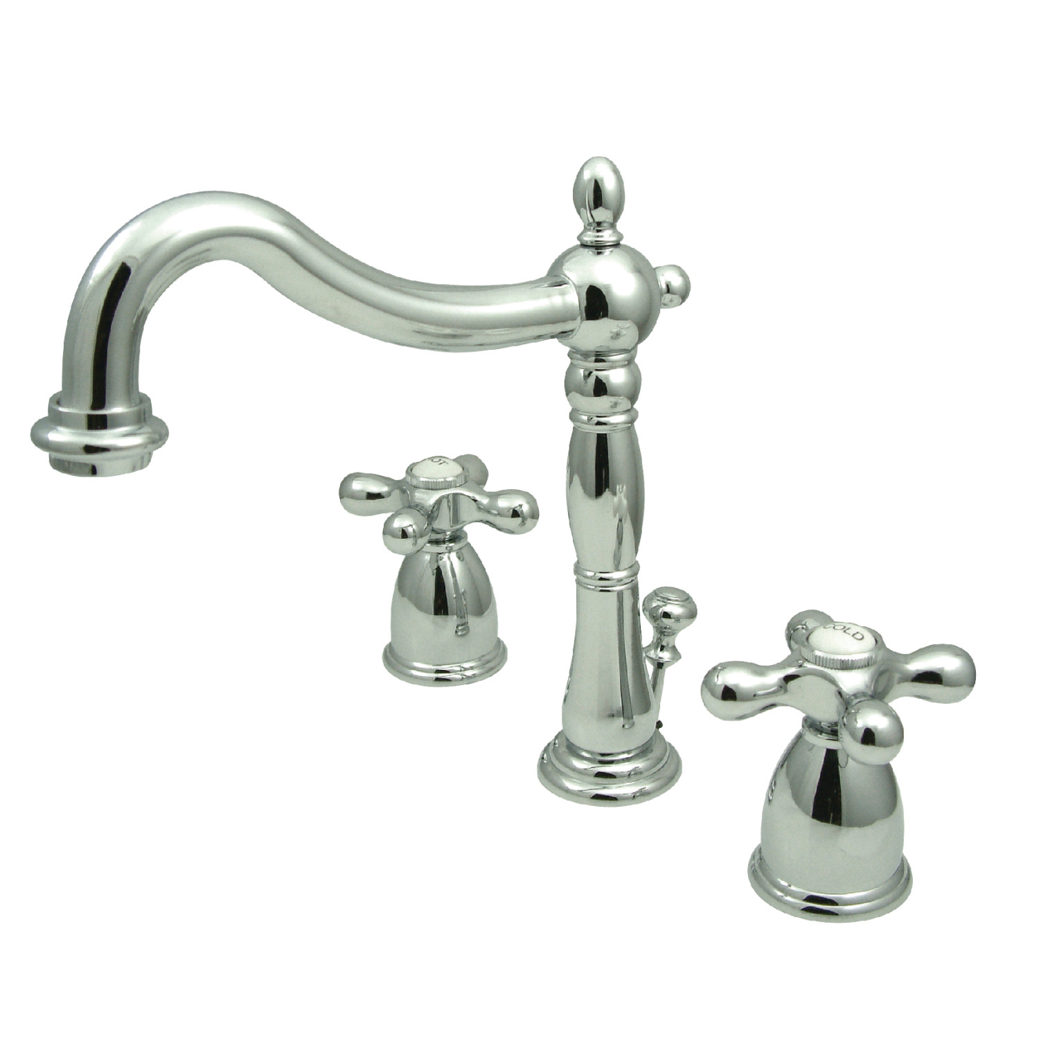 Traditional Two-Handle 3-Hole Deck Mounted Widespread Bathroom Faucet with Brass Pop-Up in Polished Chrome 9 finishes 