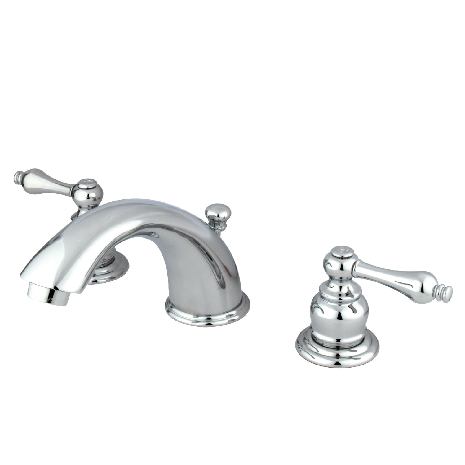 Modern Two-Handle 3-Hole Deck Mounted Widespread Bathroom Faucet in Polished Chrome