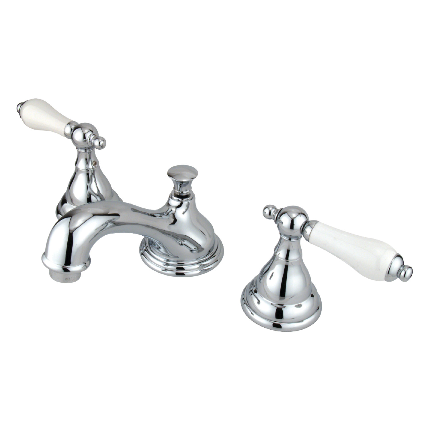 Traditional Two-Handle 3-Hole Deck Mounted Dual Lever Widespread Bathroom Faucet with Brass Pop-Up in Polished Chrome