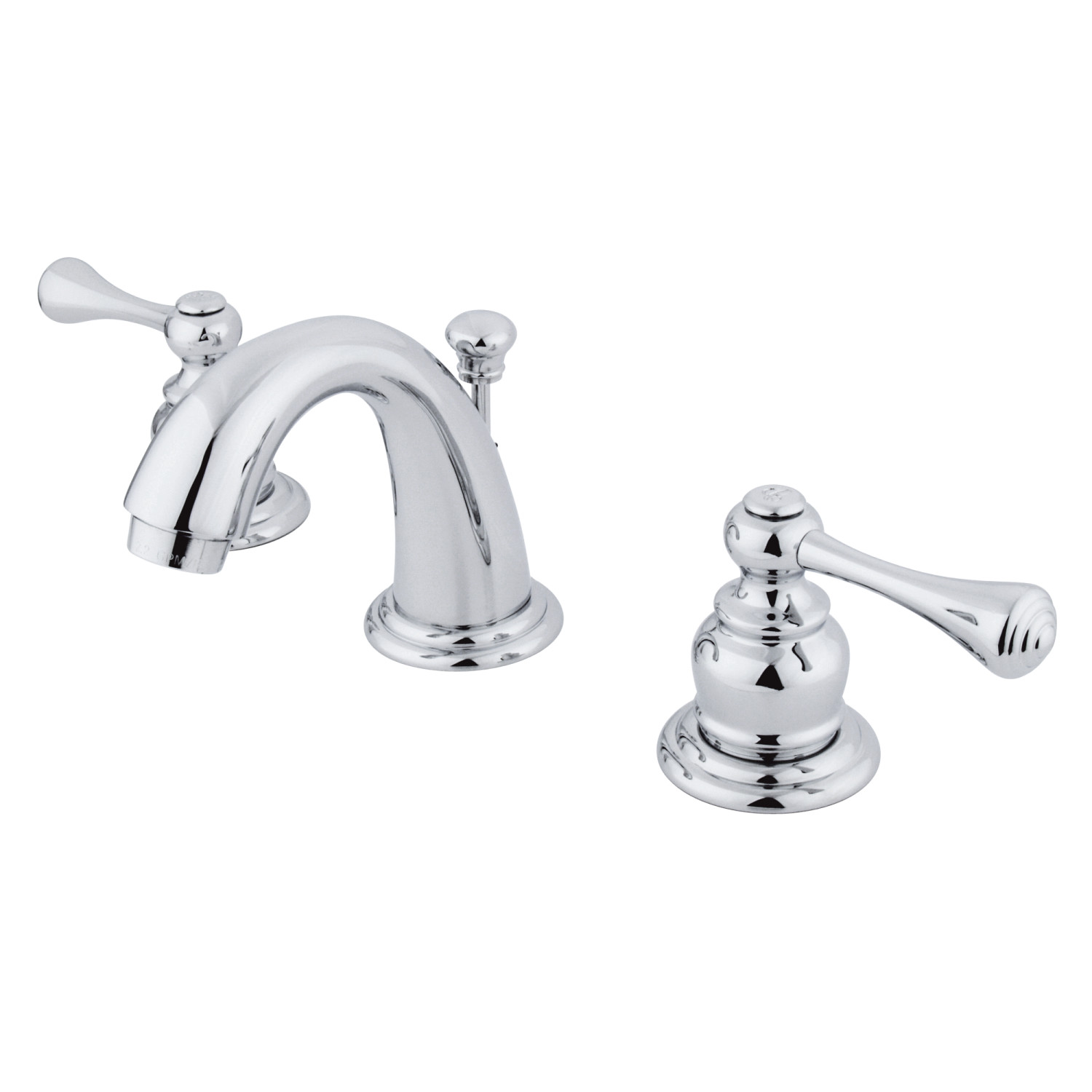 Vintage Dual Lever 2-Handle Three-Hole Deck Mounted Widespread Bathroom Faucet with Plastic Pop-Up in Polished Chrome