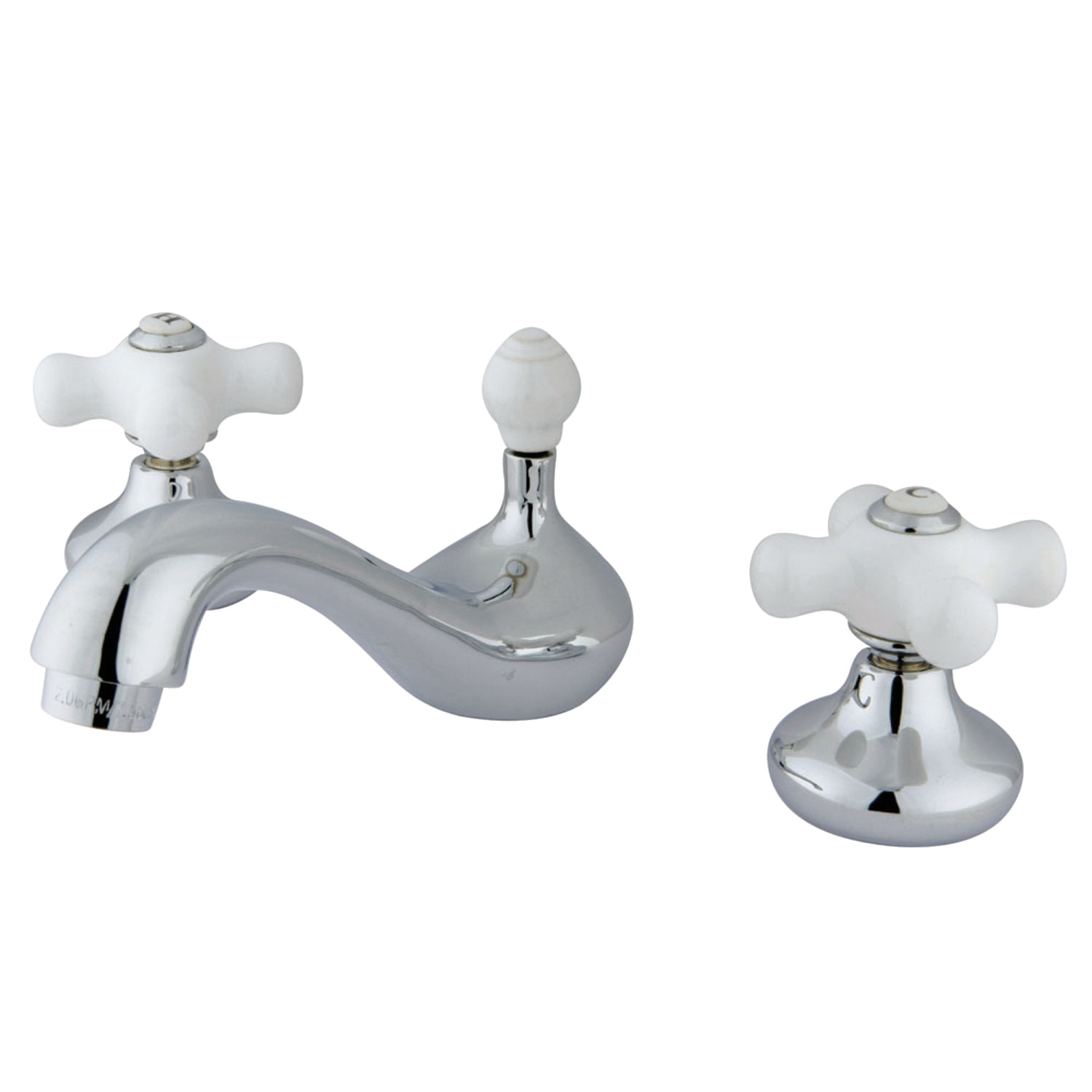 Traditional Dual Cross Two-Handle 3-Hole Deck Mounted Widespread Bathroom Faucet in Polished Chrome