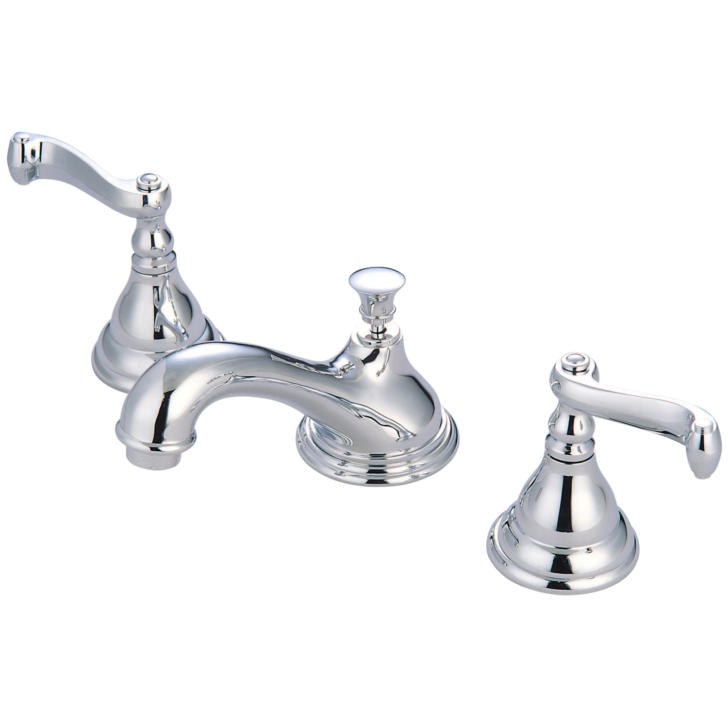 Traditional Two-Handle Three-Hole Deck Mounted Widespread Bathroom Faucet with Brass Pop-Up in Polished Chrome Finish