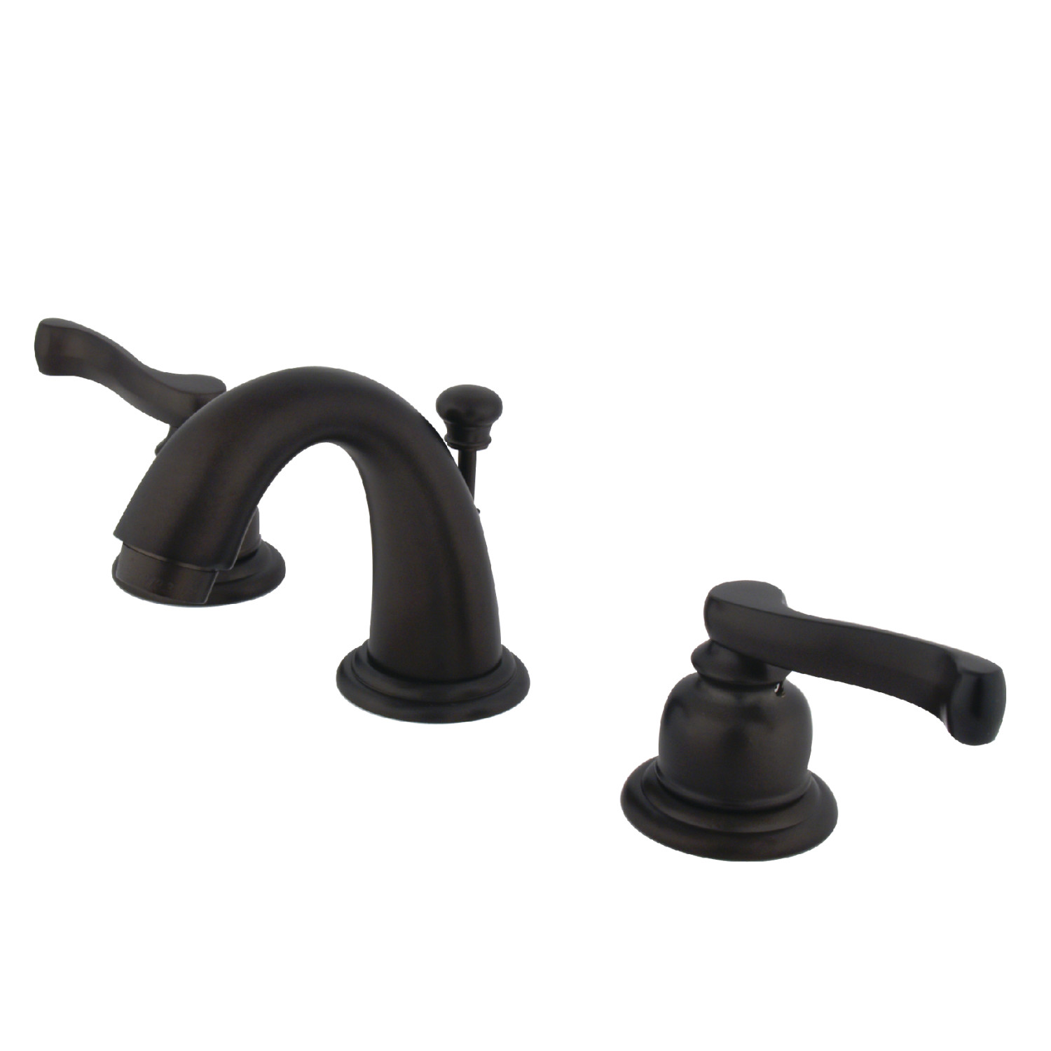 Traditional Two-Handle 3-Hole Deck Mounted Widespread Bathroom Faucet with Plastic Pop-Up in Oil Rubbed Bronze