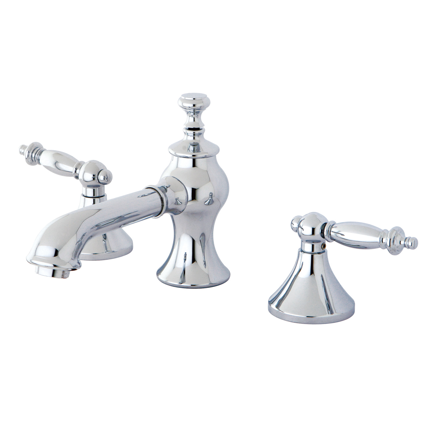 Traditional 2-Handle 3-Hole Deck Mount Widespread Bathroom Faucet with Brass Pop-Up in Polished Chrome