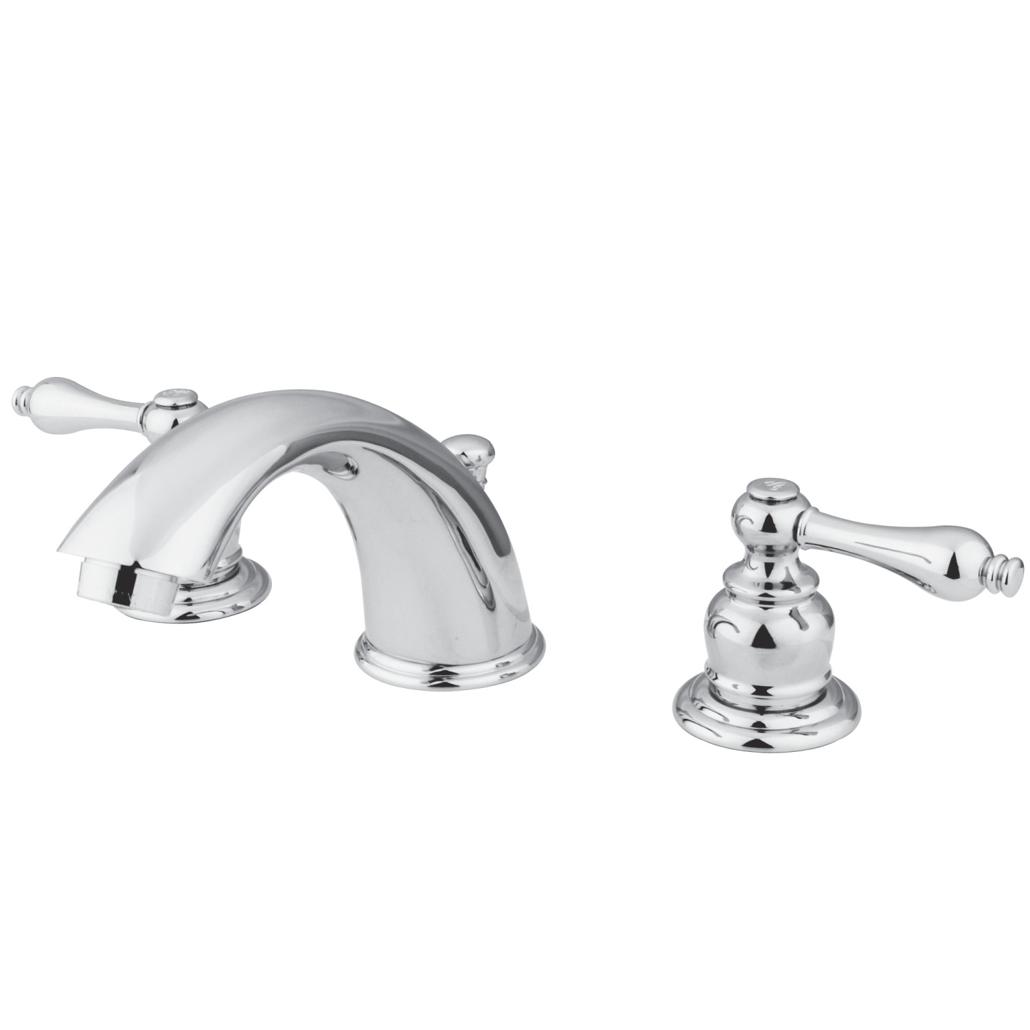 Traditional 2-Handle Three-Hole Deck Mounted Widespread Bathroom Faucet with Plastic Pop-Up in Polished Chrome with 4 Finish Options