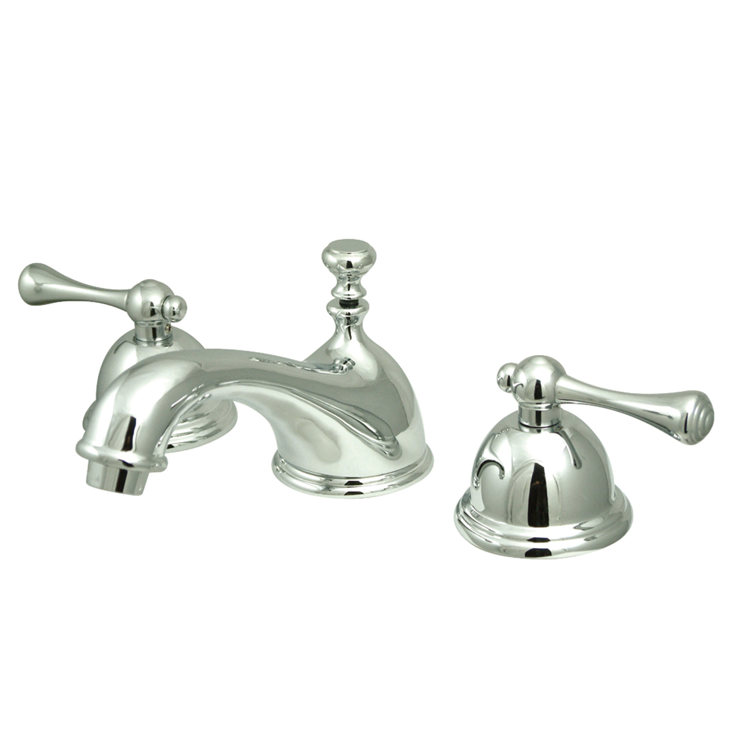 Traditional Two-Handle Three-Hole Deck Mounted Widespread Bathroom Faucet with Brass Pop-Up in Polished Chrome with 4 Finish Option