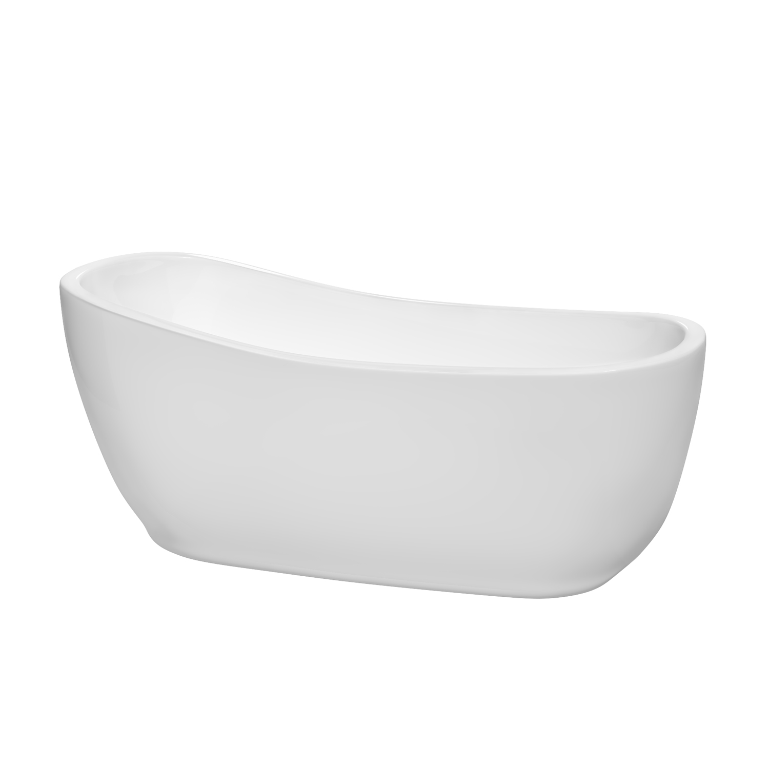 66" Freestanding Bathtub in White with Matte Black Drain and Overflow Trim