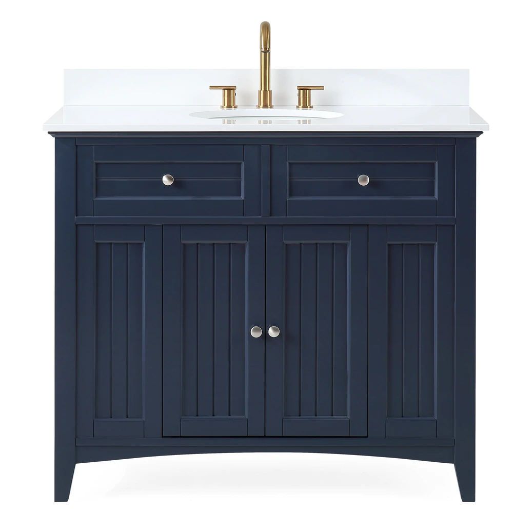 42" Cottage Style Navy Blue Bathroom Sink Vanity
