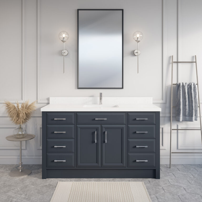 Issac Edwards Collection 60" Pepper Gray Single Sink Vanity