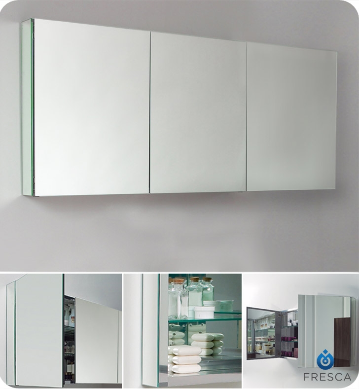 60" Wide x 26" Tall Bathroom Medicine Cabinet w/ Mirrors