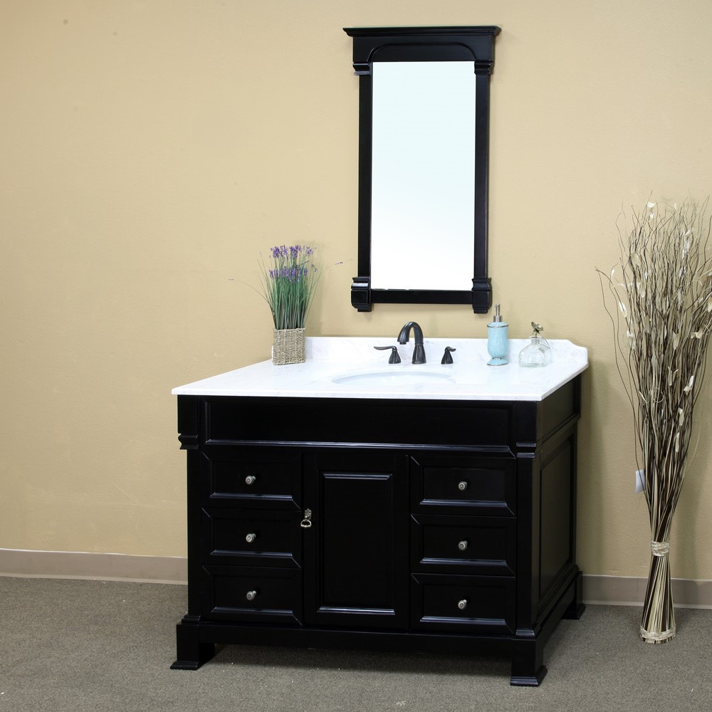 60" Single Sink Vanity-Wood-Espresso Finish with Mirror and Linen Cabinet Options