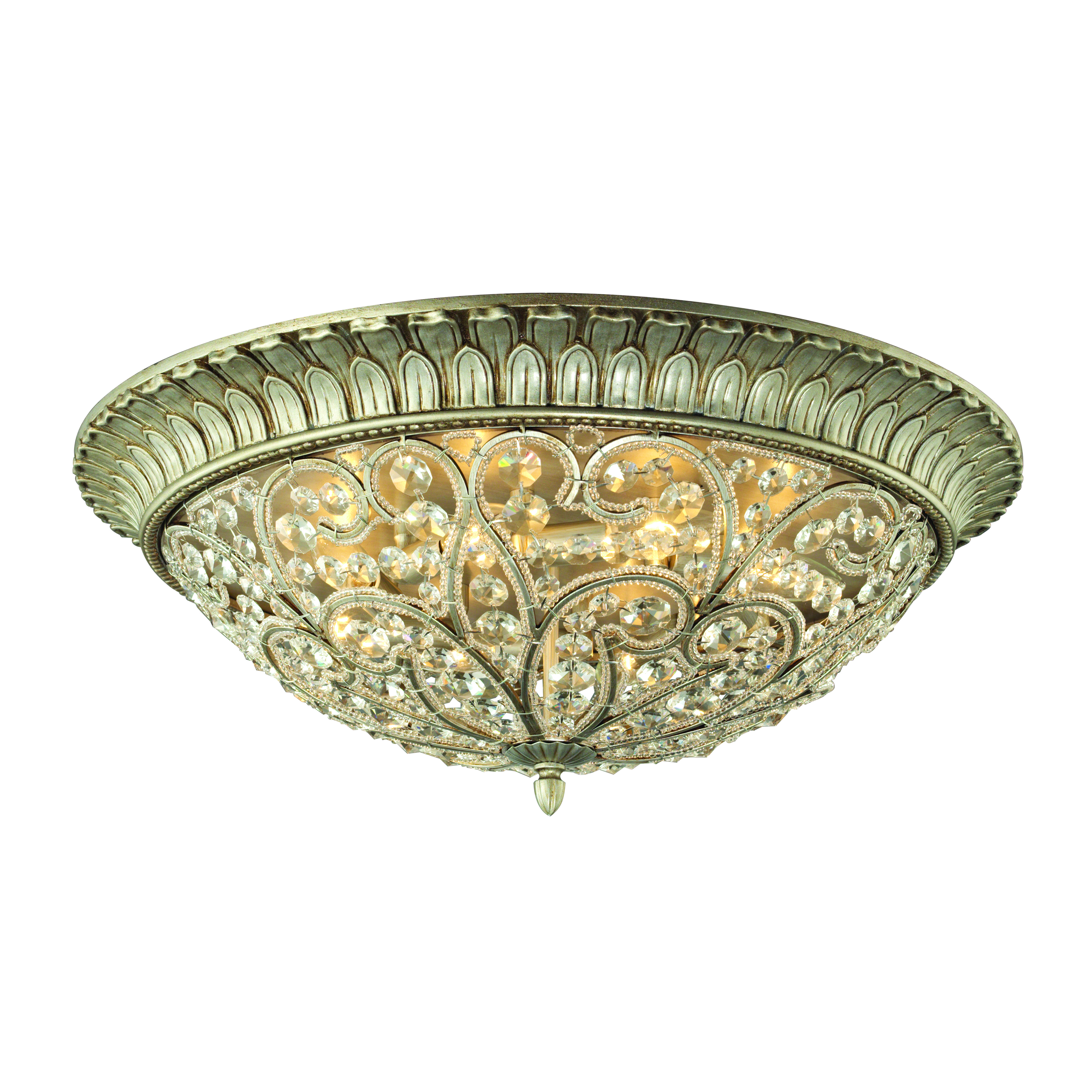 Andalusia 24'' Wide 8-Light Flush Mount - Aged Silver 