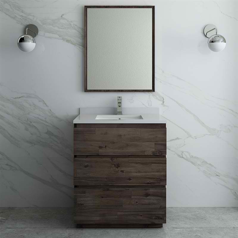 30" Floor Standing Modern Bathroom Vanity w/ Mirror