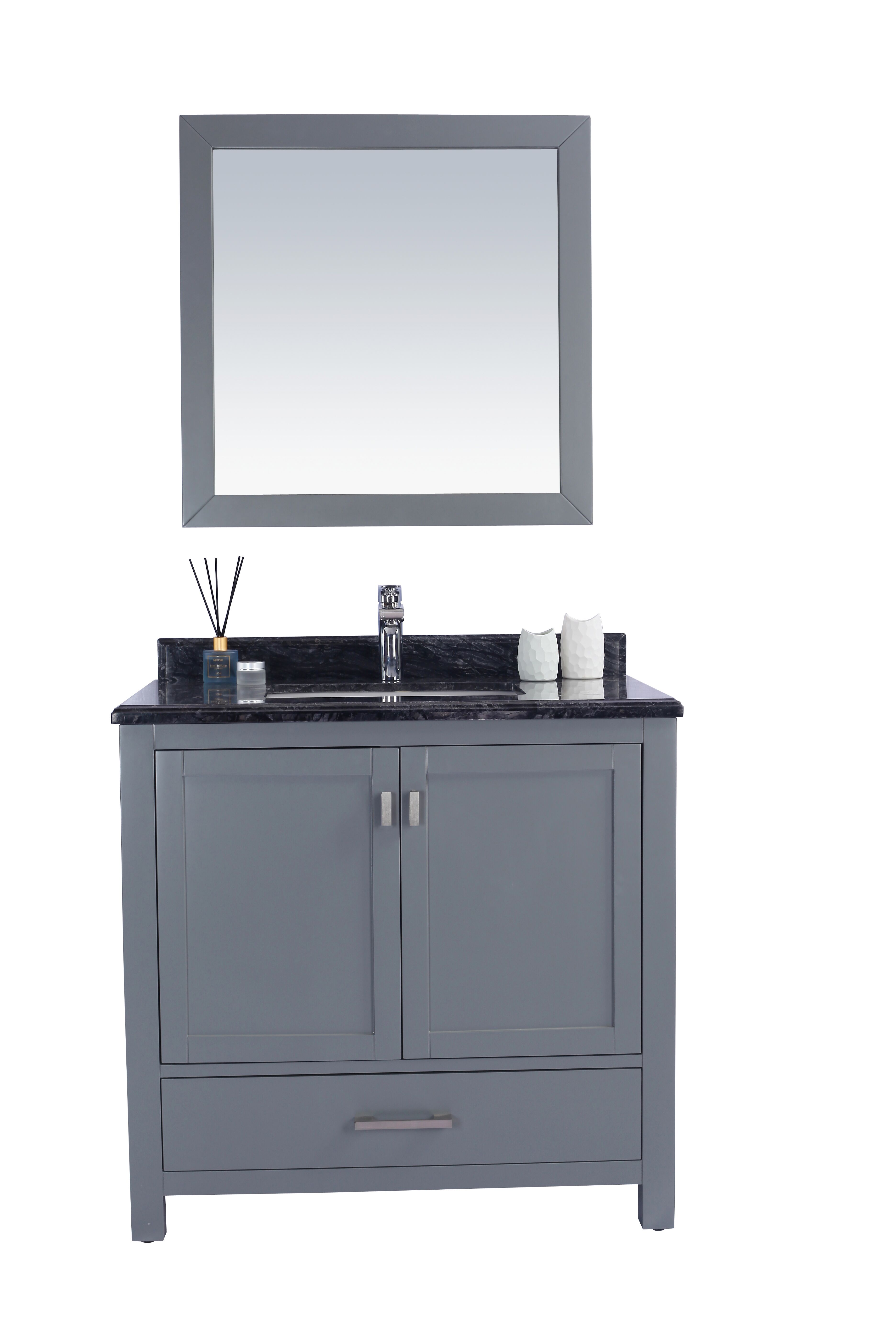 36" Single Sink Bathroom Vanity Cabinet + Top and Color Options